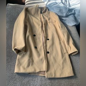 Mens biege pea coat size M